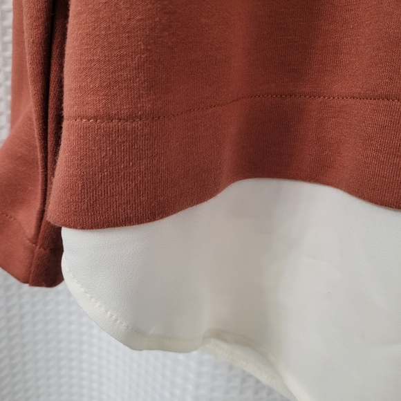 Ann Taylor Fall rust clay‎ layered look blouse . - Picture 4 of 8